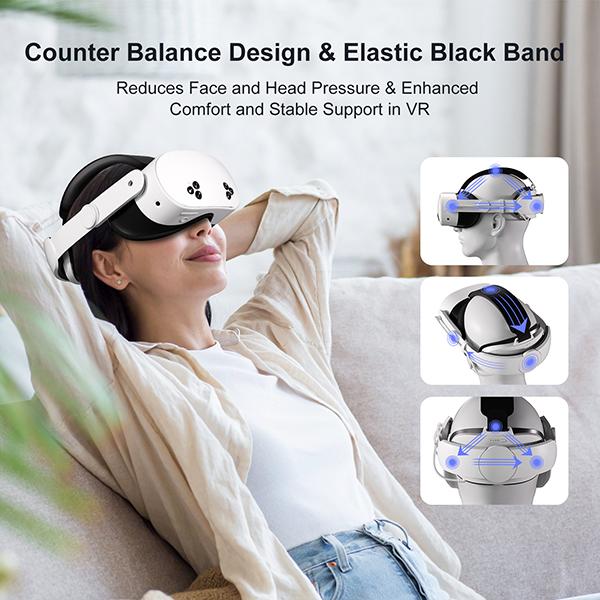 Head Strap with Battery Compatible with Meta/Oculus Quest 3S/Quest 3