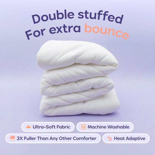 Comforter - Double-Stuffed Ultra-Soft A-Class  Fill OEKO-TEX Certified Machine Washable