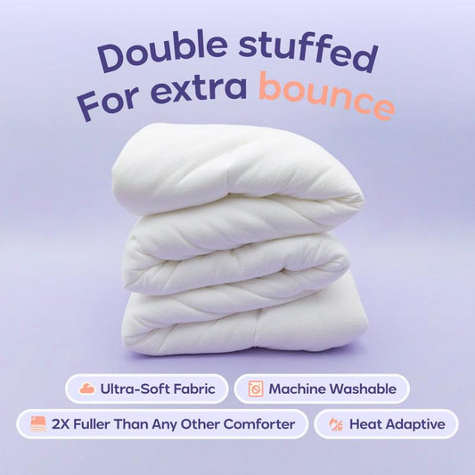 Comforter - Double-Stuffed Ultra-Soft A-Class  Fill OEKO-TEX Certified Machine Washable